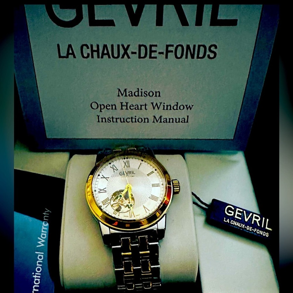 GEVRIL Mens 2586 Madison Automatic Open Heart Window-Limited Edition Swiss Watch